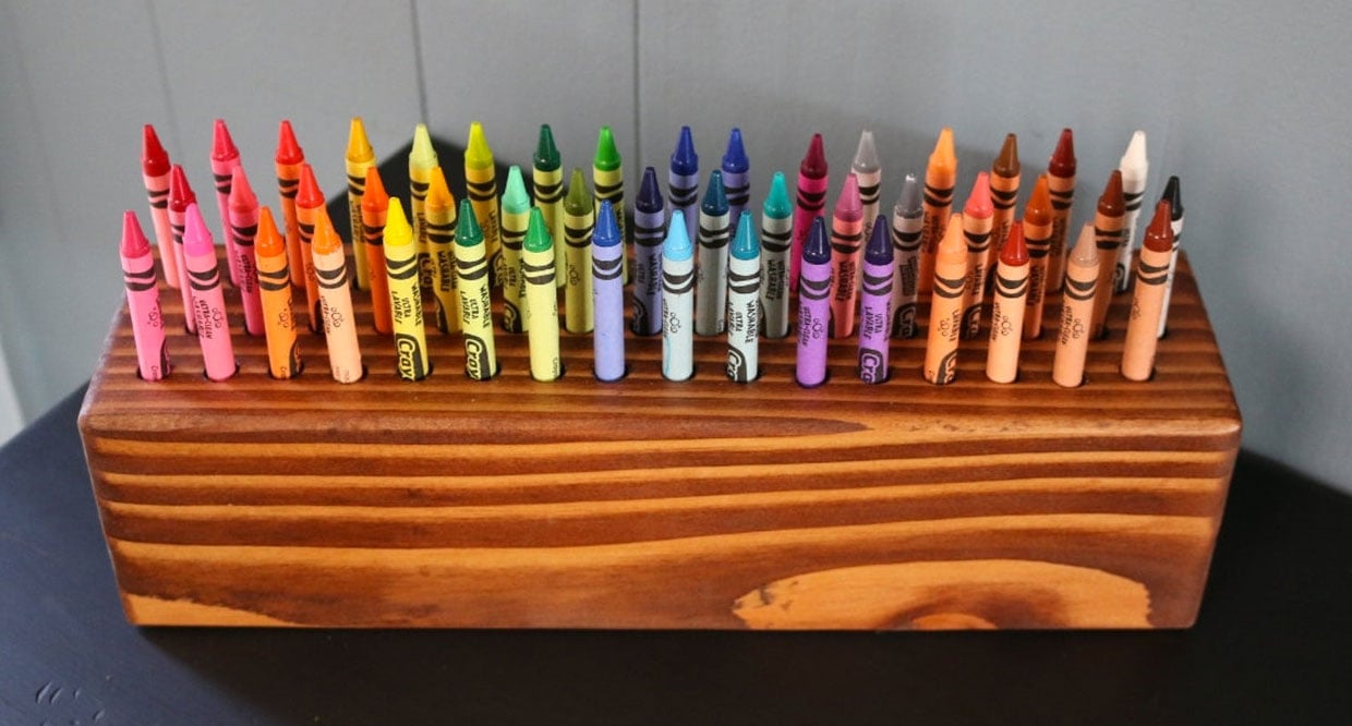 A Crayon Organizer Block for Neat Freaks